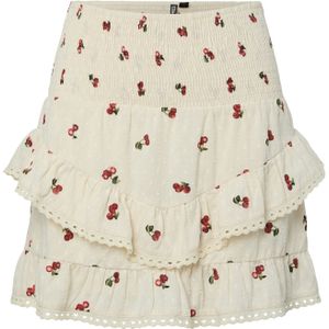 PIECES - PCThea - Rok - Beige Groen Rood - Volantrok