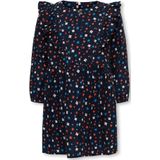 ONLY MINI - Korte Jurk - Regular Fit - Lange Mouwen - O-hals - Ruches