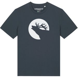Watapparel Shirt 'Röhrender Hirsch'  antraciet / wit