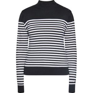 usha - Striped Pullover - Met Knopen - Rollneck - Langemouwen