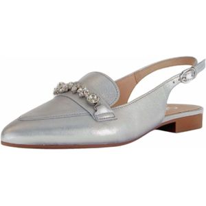 Gabor - Slingback Pumps - Zilverkleur - Blokhak - Avondschoen - Feestdag Schoen in Spitse Vorm