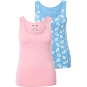 Ulla Popken Onderhemd  lichtblauw / rosa / wit