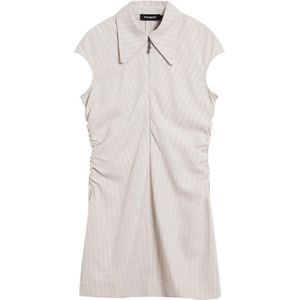 Jurk - Effen Met Strepen - Korte Mouwen - Gerecycled Polyester