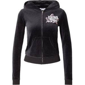 Juicy Couture Sweatvest 'WRAP YOU UP'  fuchsia / zwart / zilver