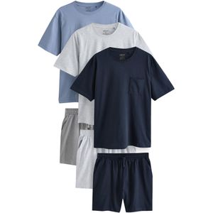 Next Pyjama kort  nachtblauw / duifblauw / grijs / donkergrijs