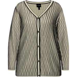 Ulla Popken Gebreid vest  zwart / eierschaal