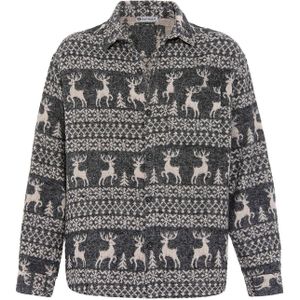 Dandalo Overhemd  taupe / zwart gemêleerd
