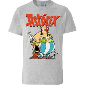 LOGOSHIRT Shirt 'Asterix der Gallier - Asterix & Obelix'  grijs