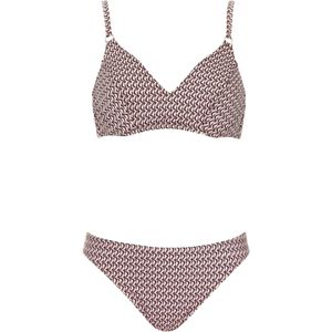 OLYMPIA Bikini  beige / wijnrood / wit