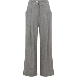 Guido Maria Kretschmer Women Bandplooibroek 'Loretta'  donkergrijs / offwhite