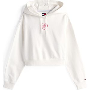 Tommy Jeans - HEART - Sweatshirt - Pink/Wit - Capuchon met Trekkoord