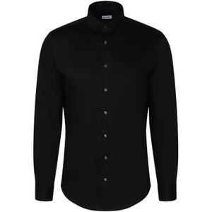Seidensticker - Businessoverhemd - Zwart - X-Slim Kent-kraag - Lange Mouwen - 100% Katoen