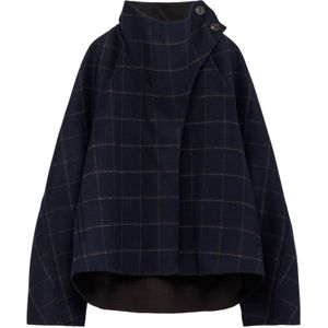 Adolfo Dominguez Tussenmantel  marine / donkerbruin