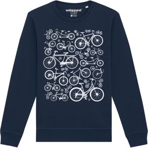 Watapparel Sweatshirt ' Fahrräder '  navy / wit gemêleerd