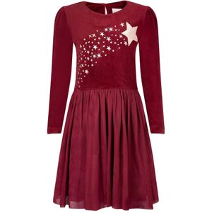 happy girls Jurk  donkerrood / wit