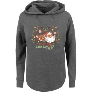 F4NT4STIC Sweatshirt 'Christmas Hippie Santa And Reindeer'  donkergrijs / gemengde kleuren