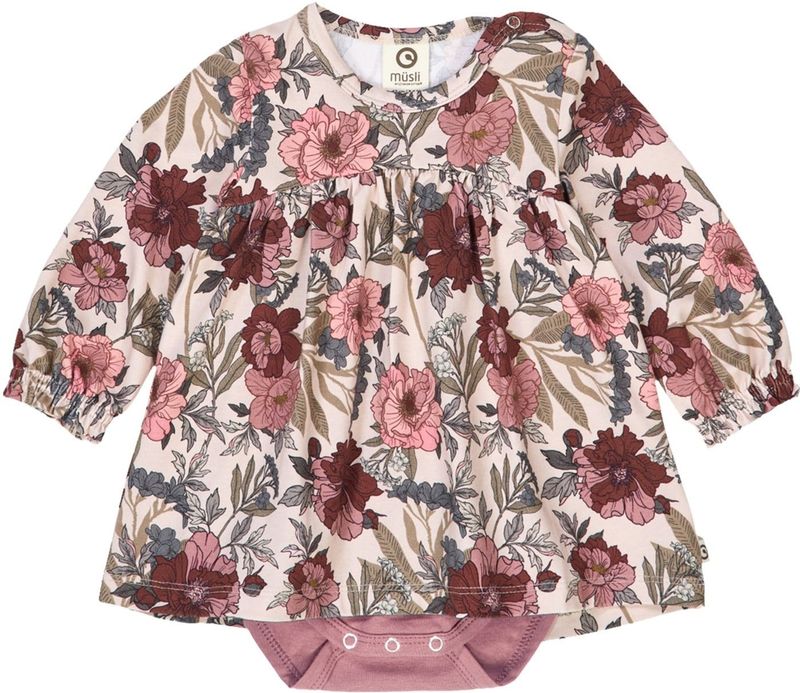 Müsli by GREEN COTTON - Rompertje - Smoky Blue - Bloemenprint