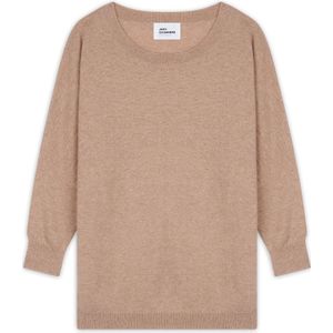 JUST CASHMERE Trui 'Rebecca'  donkerbeige