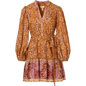 Adrianna Papell Blousejurk  beige / roestbruin / lichtbruin / lila