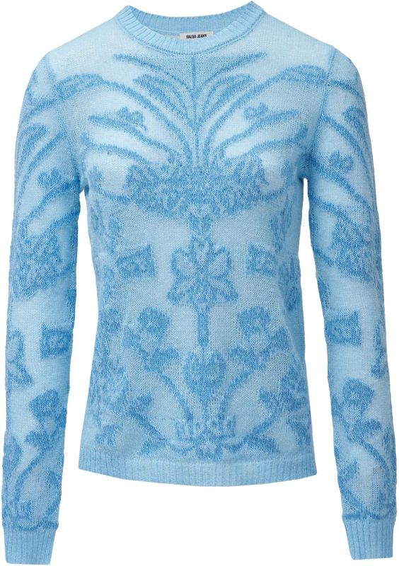 Salsa Jeans - Trui - Hemelsblauw - Knitwear - Lange Mouw