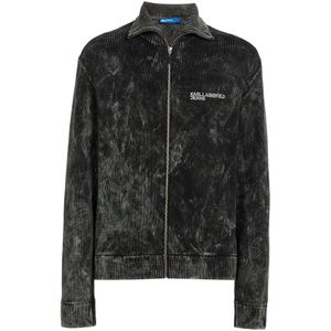 KARL LAGERFELD JEANS Gebreid vest  lichtgrijs / zwart