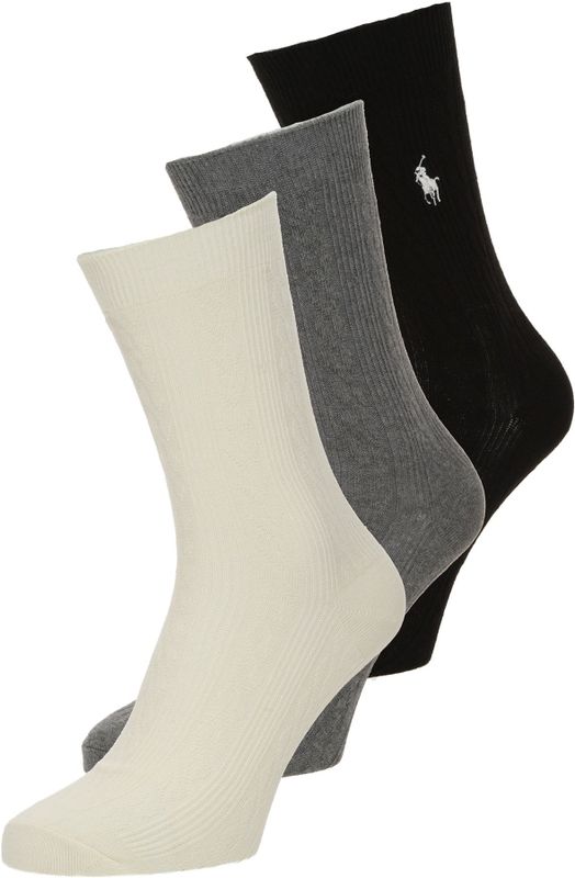 Polo Ralph Lauren - Huissokken - Grijs/Zwart/Natuurwit - 3 Pack