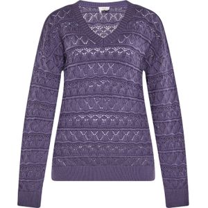 usha - Pullover - V-Ausschnitt - Met Geribbeld Saum - Aesthetisch Ontwerp
