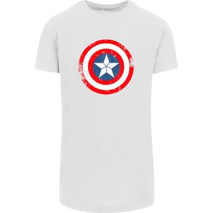 F4NT4STIC Shirt 'Marvel Captain America Civil War Schild'  enziaan / rood / wit