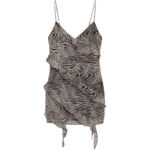 Pull&Bear Zomerjurk  cappuccino / zwart