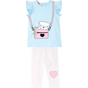 Denokids Trainingspak 'Cat in Bag'  lichtblauw