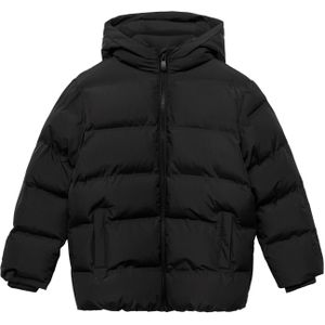 MANGO KIDS - Africa - Gewatteerde Jas - Zwart - Met Capuchon