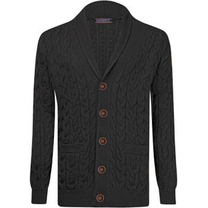 Felix Hardy - Cardigan - Antraciet - Heren Vest Met Knopen - 100% Katoen