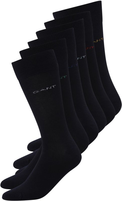 GANT - Soft Cotton Socks - Marineblauw - Verpakking van 6 Stuks