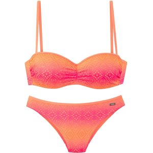 Buffalo - Beugelbikini - Pink/Oranje - Met Beugel - Gewatteerde Cups