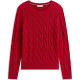 TOMMY HILFIGER - Trui - Vuurrood - Effen - Lange Mouw
