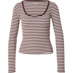 HOLLISTER Shirt  donkerbruin / wit