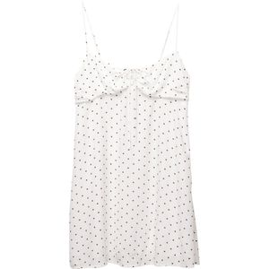 Pull&Bear Zomerjurk 'PACIFIC'  donkerbruin / wit