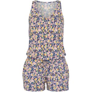 Buffalo - Korte Jumpsuit - Blauw Gedessineerd - Met Bloemprint
