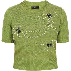 faina Trui 'Fashion Look'  kiwi / zwart / parelwit