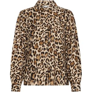 b.young Blouse 'BYIHAMMA'  lichtbeige / cappuccino / donkerbruin