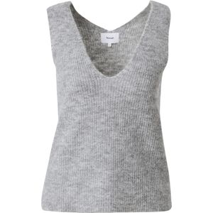 NÜMPH Gebreide bodywarmer  grijs gemêleerd