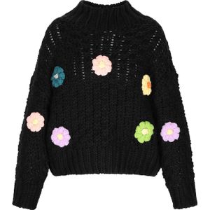 IZIA Trui  petrol / lichtgroen / oudroze / zwart