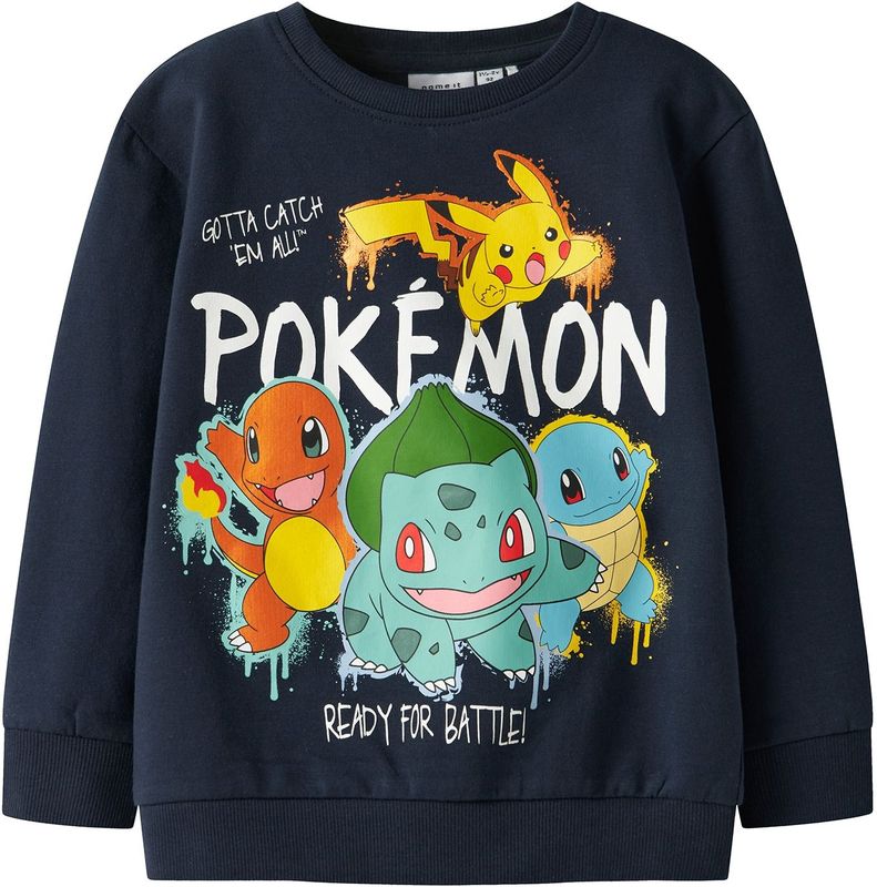 NAME IT Sweatshirt 'NMMNoa Pokemon'  navy / turquoise / geel / oranje