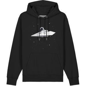Watapparel Sweatshirt 'Fly me to the moon'  zwart / wit
