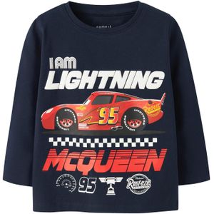 NAME IT Shirt 'NMMDRACO CARS'  navy / kreeft / rood / wit