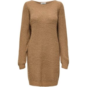 JDY - Korte Jurk - Gebreid - Relaxed Fit - Lange Mouwen - Boothals