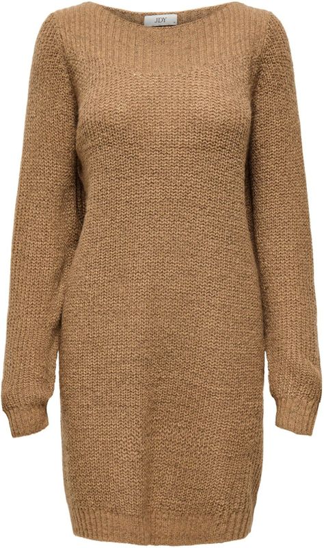 JDY - Korte Jurk - Gebreid - Relaxed Fit - Lange Mouwen - Boothals