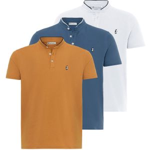 Dandalo Shirt  camel / duifblauw / wit