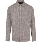 FYNCH-HATTON - Overhemd - Dark Chocolate - Met Geborduurd Logo