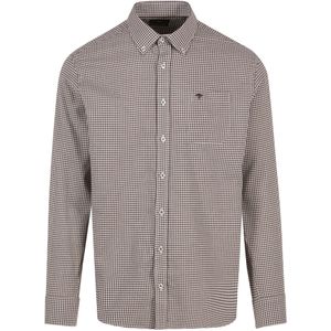 FYNCH-HATTON - Overhemd - Dark Chocolate - Met Geborduurd Logo